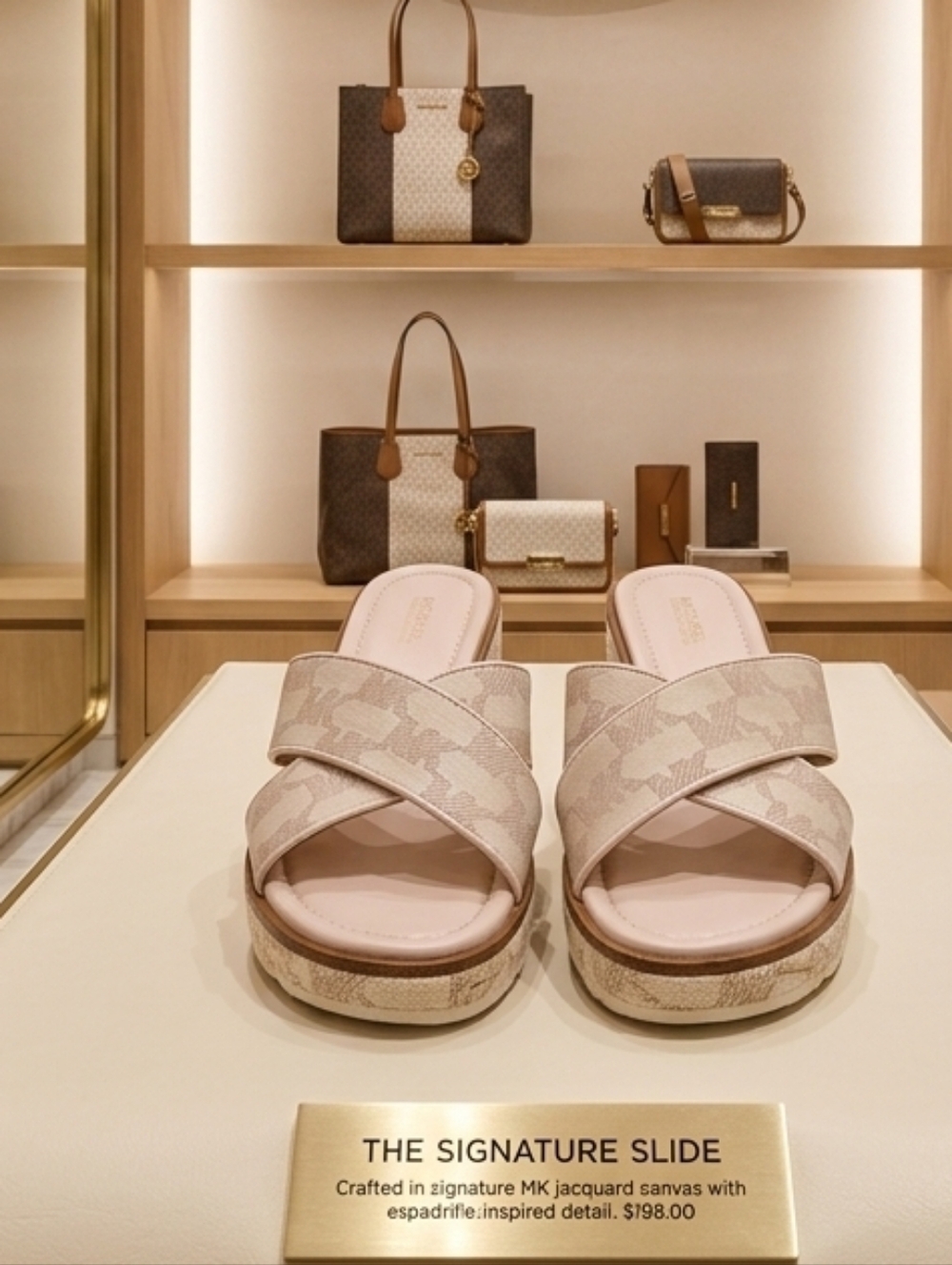 Michael Kors The Signature Slide Monogram Design Size 8 - Picture 1 of 7